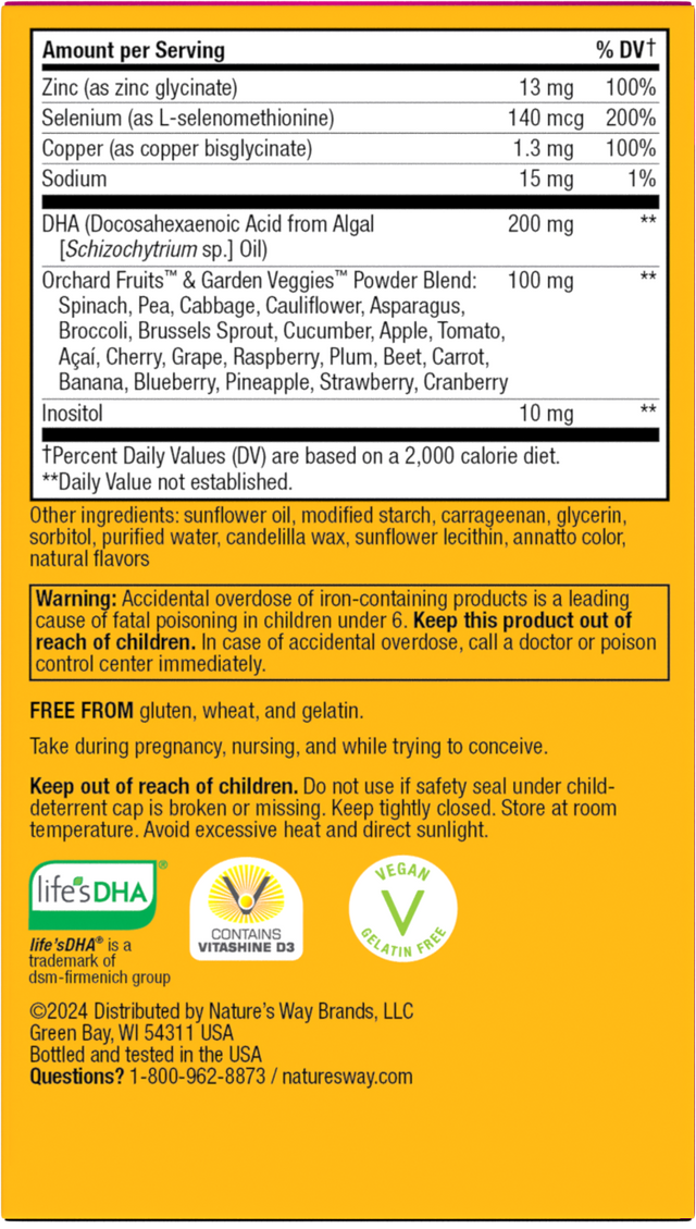 <{%360IMAGE2_11209%}>Nature's Way® | Alive! Premium Prenatal Multivitamin - back of pack