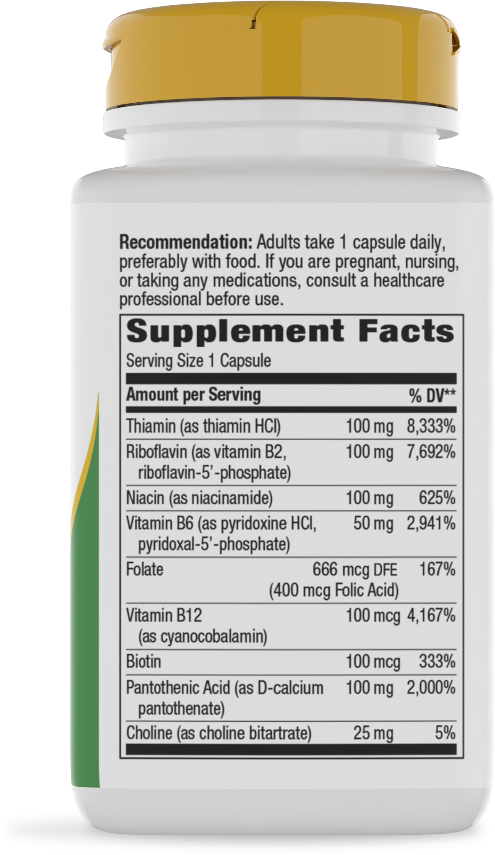 <{%360IMAGE1_40520%}>Nature's Way® | Vitamin B-100 Complex - right side of pack