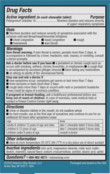 <{%360IMAGE1_12351%}>Nature's Way® | Umcka Kids Cold Relief Chewables - back of pack