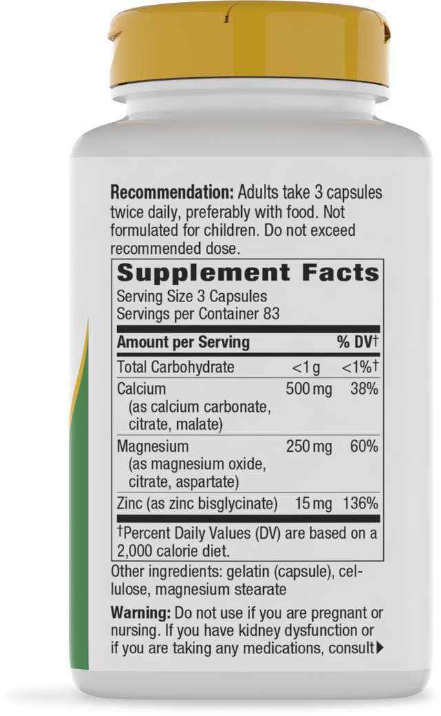 <{%360IMAGE5_41411%}>Nature's Way® | Calcium-Magnesium-Zinc - right side of pack