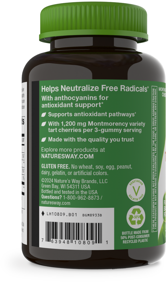 <{%360IMAGE2_10809%}>Nature's Way® | Tart Cherry Ultra Gummies - left side of pack