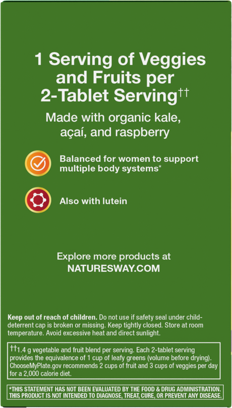 <{%360IMAGE3_12111%}>Nature's Way® | Alive! Women's Garden Goodness Complete Multivitamin - left side of pack