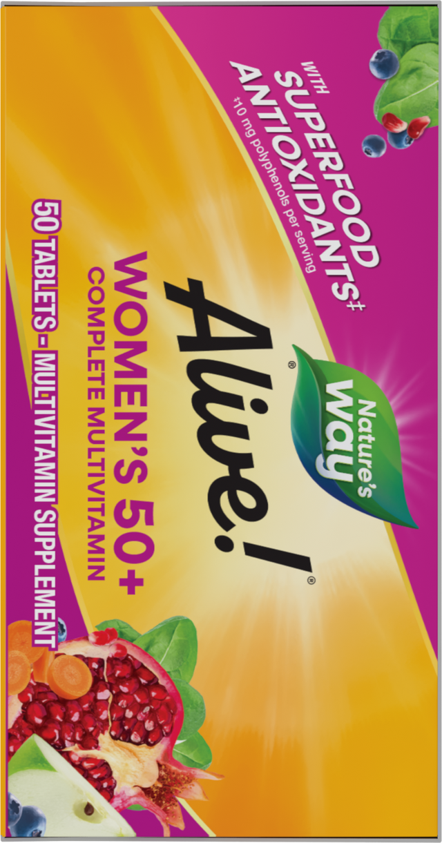 <{%360IMAGE6_13662%}>Nature's Way® | Alive! Women's 50+ Complete Multivitamin - left side of pack