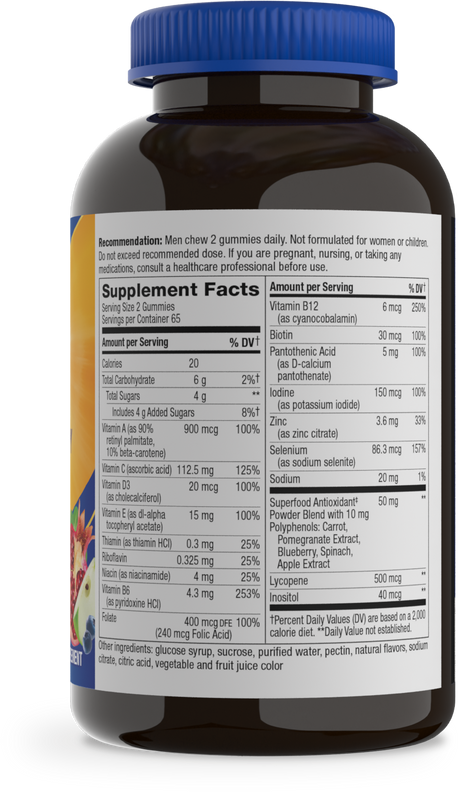 <{%360IMAGE7_14031%}>Nature's Way® | Alive! Men's Gummy Multivitamin - right side of pack