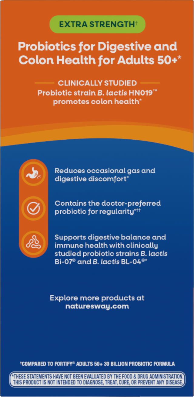 <{%360IMAGE3_11582%}>Nature's Way® | Fortify Daily Pre+Probiotic Age 50+ - left side of pack