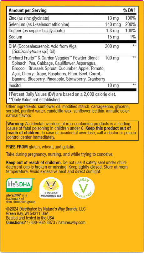 <{%360IMAGE2_11209%}>Nature's Way® | Alive! Premium Prenatal Multivitamin - back of pack