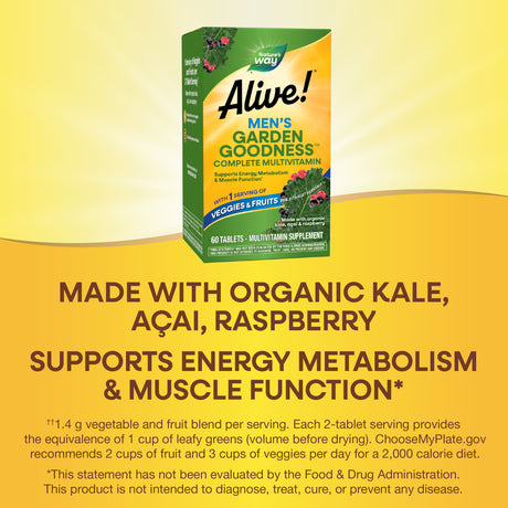 <{%MAIN3_12112%}>Nature's Way® | Alive! Men's Garden Goodness Complete Multivitamin