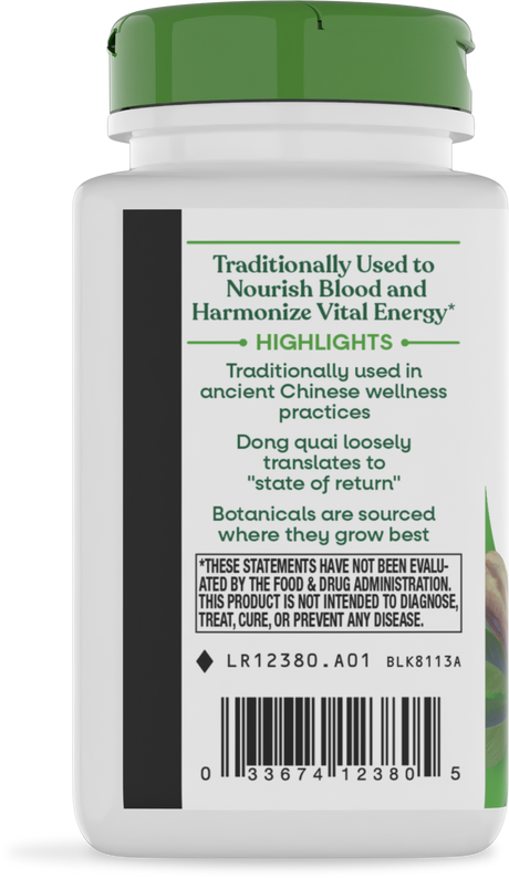 <{%360IMAGE2_12380%}>Nature's Way® | Dong Quai Root - left side of pack