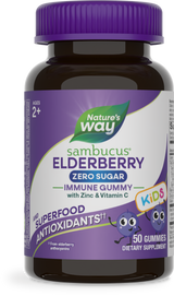 <{%PRIMARY_15027%}>Nature's Way® | Sambucus Elderberry Zero Sugar Immune Gummies for Kids, 50 gummies, Elderberry