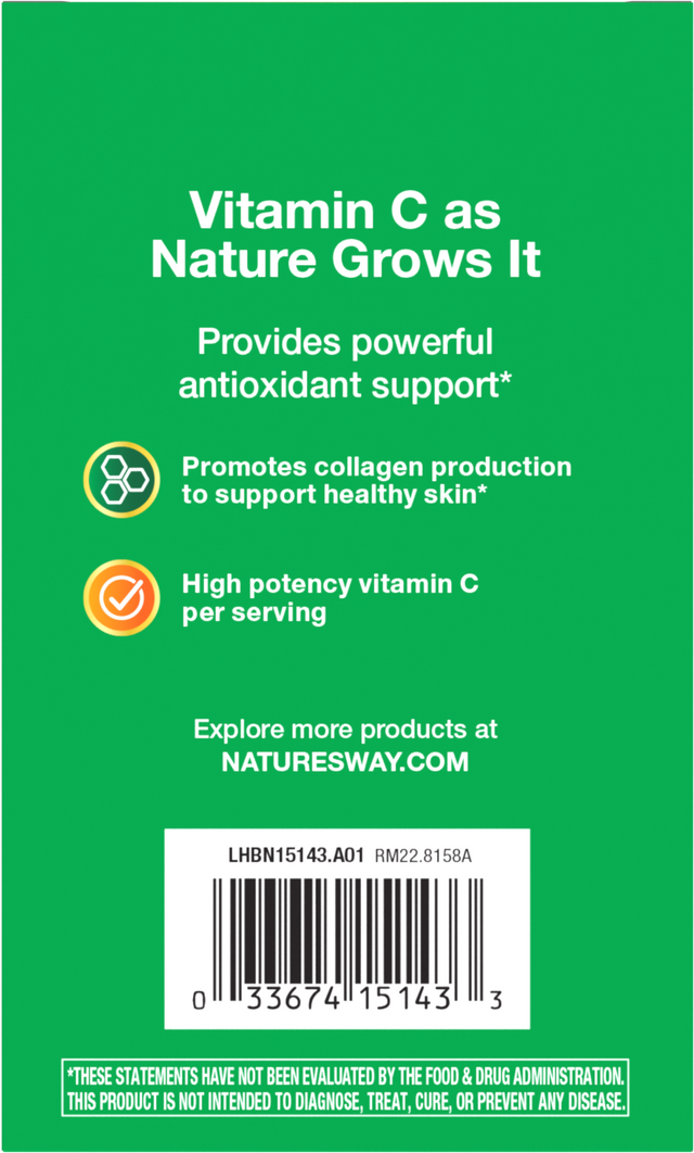 <{%360IMAGE2_15143%}>Nature's Way® | Alive! Vitamin C Powder Drink Mix - back of pack
