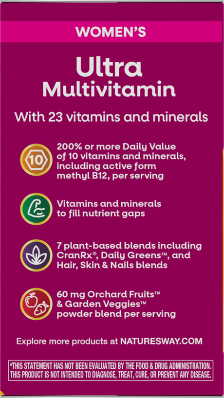 <{%360IMAGE6_15686%}>Nature's Way® | Alive! Women's Ultra Multivitamin - left side of pack