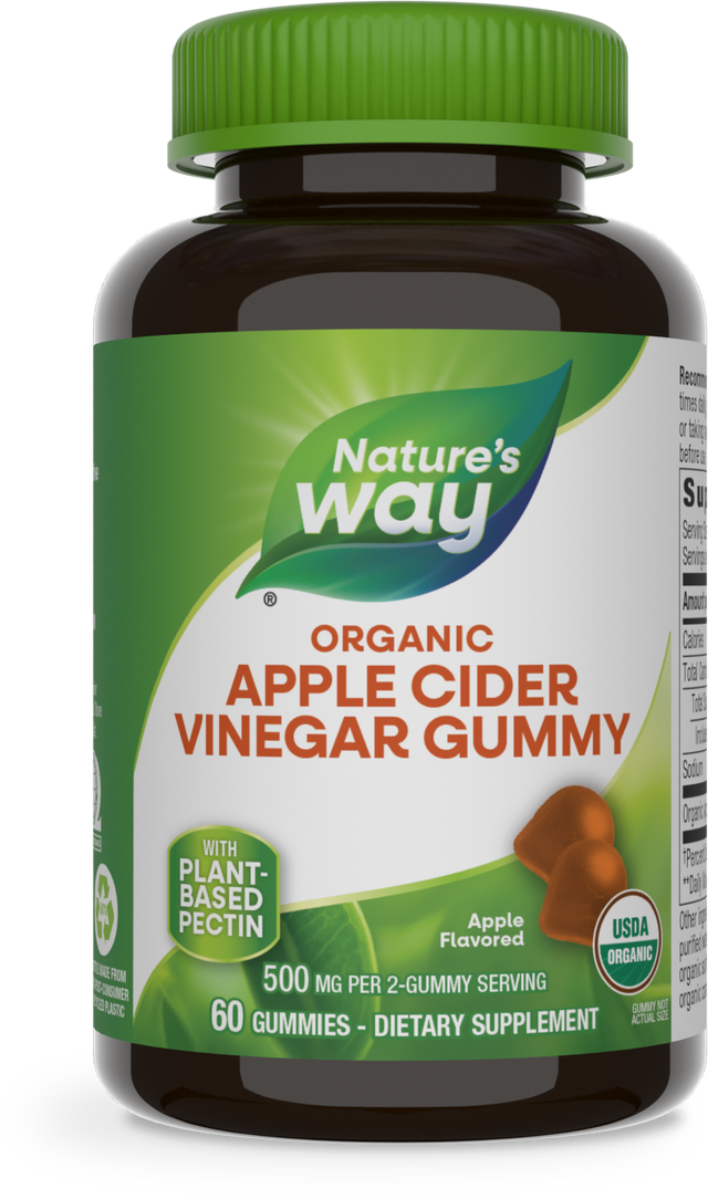 <{%PRIMARY_13752%}>Nature's Way® | Organic Apple Cider Vinegar Gummies, 60 gummies, Apple