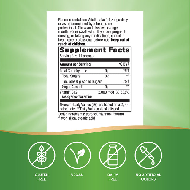 <{%MAIN4_40440%}>Nature's Way® | Vitamin B12 Lozenges High Potency