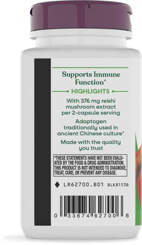 <{%360IMAGE2_62700%}>Nature's Way® | Reishi Mushroom Standardized Extract - left side of pack