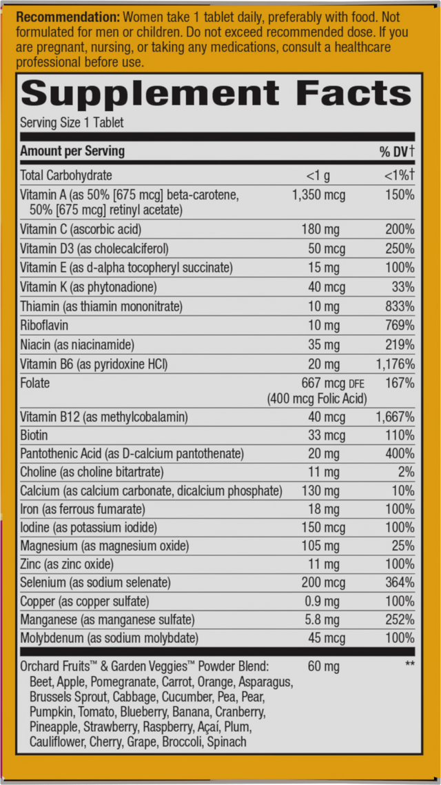 <{%360IMAGE4_15686%}>Nature's Way® | Alive! Women's Ultra Multivitamin - right side of pack