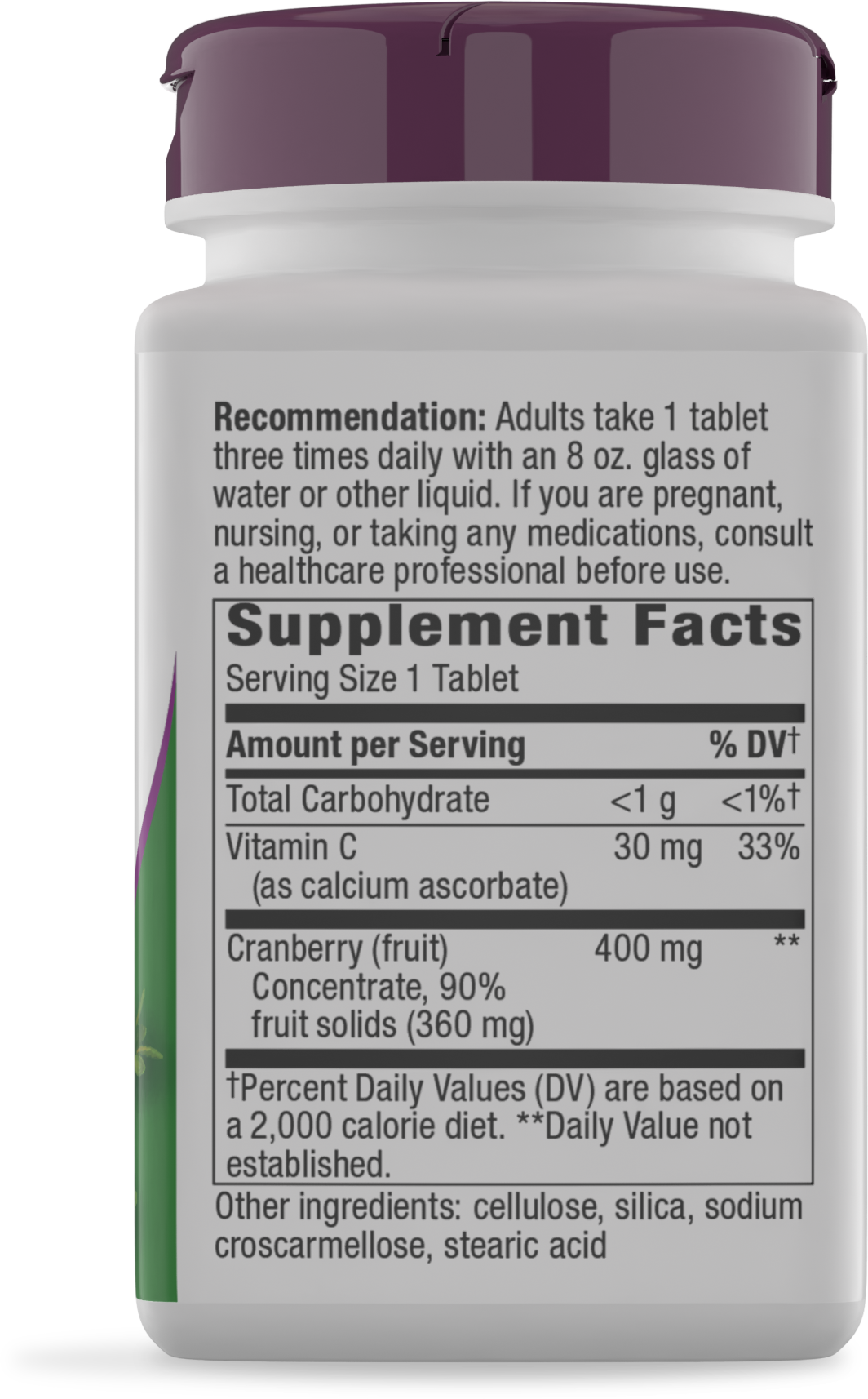 <{%360IMAGE5_15021%}>Nature's Way® | Cranberry Premium Blend - right side of pack