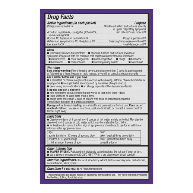 <{%360IMAGE1_15182%}>Nature's Way® | Sambucus Cold+Flu Relief Elderberry Hot Drink - back of pack