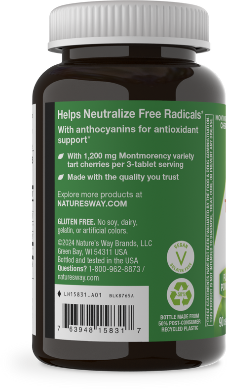 <{%360IMAGE2_15831%}>Nature's Way® | Tart Cherry Ultra Chewables - left side of pack