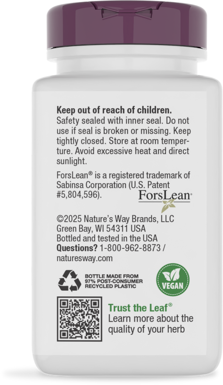 <{%360IMAGE3_10006%}>Nature's Way® | Forskohlii Standardized Extract - back of pack