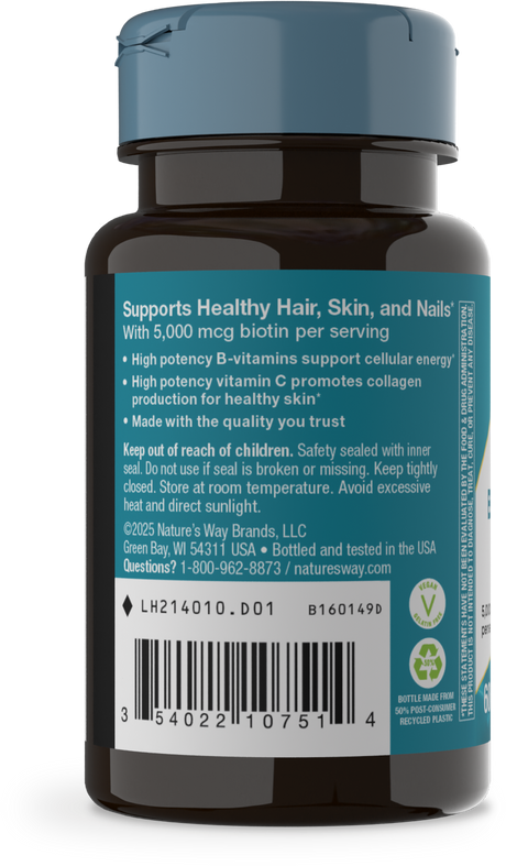 <{%360IMAGE2_214010%}>Nature's Way® | Biotin Forte Extra Strength - left side of pack