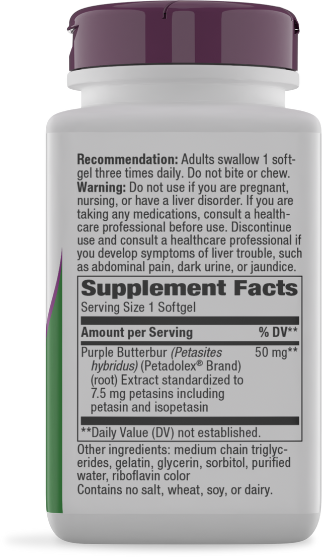 <{%360IMAGE1_04806%}>Nature's Way® | Petadolex Pro-Active - right side of pack