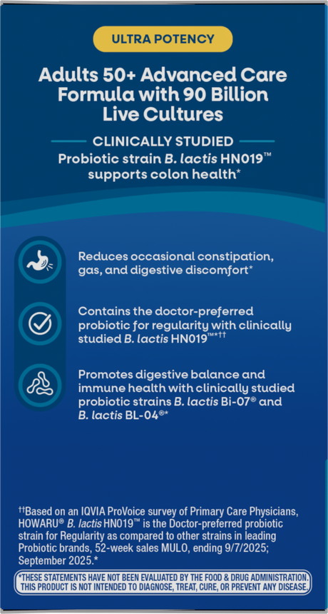 <{%360IMAGE3_15785%}>Nature's Way® | Fortify Optima Pre+Probiotic Age 50+ 90 Billion - left side of pack
