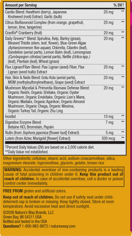 <{%360IMAGE5_15686%}>Nature's Way® | Alive! Women's Ultra Multivitamin - back of pack