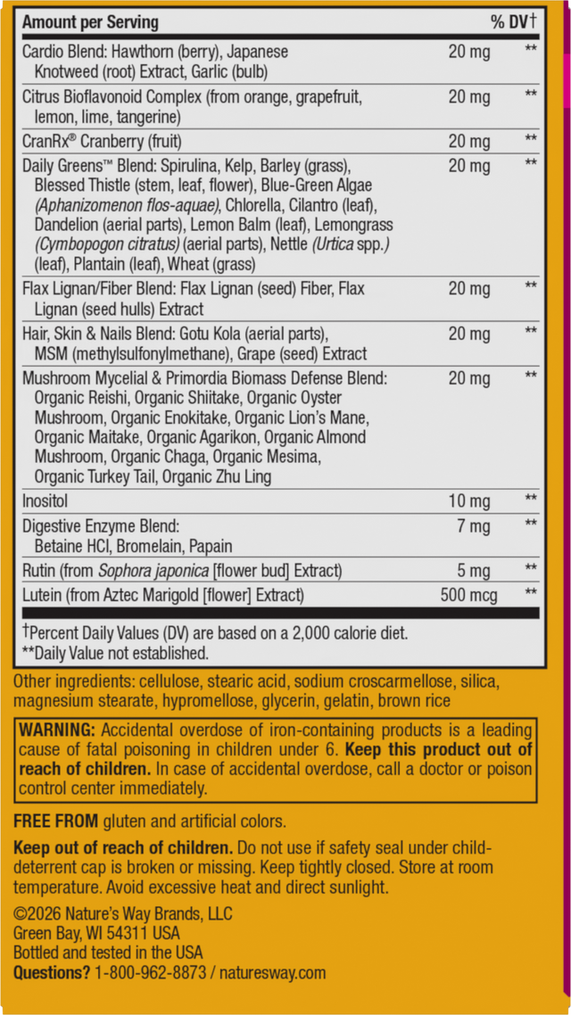 <{%360IMAGE5_15686%}>Nature's Way® | Alive! Women's Ultra Multivitamin - back of pack