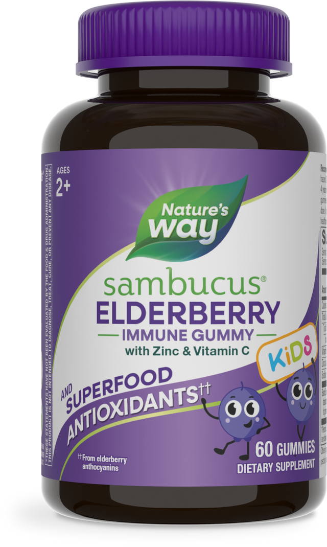 <{%PRIMARY_12285%}>Nature's Way® | Sambucus Kids Elderberry Immune Gummies, 60 gummies, Elderberry