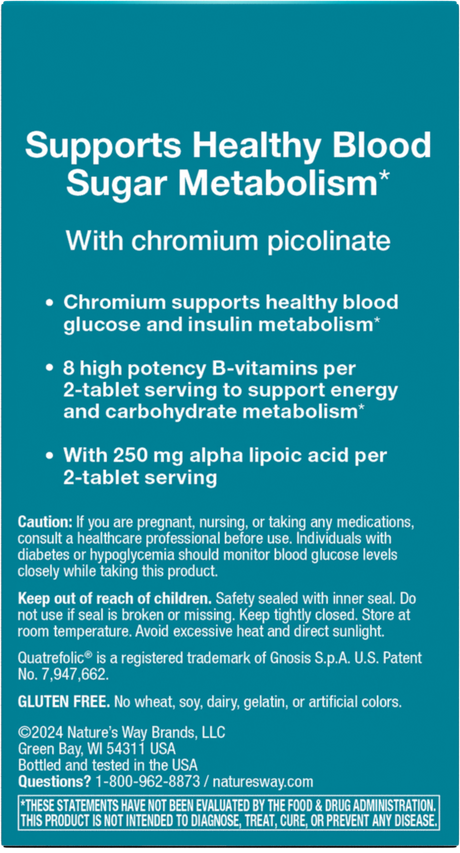 <{%360IMAGE3_04906%}>Nature's Way® | Blood Sugar Manager Tablets - back of pack