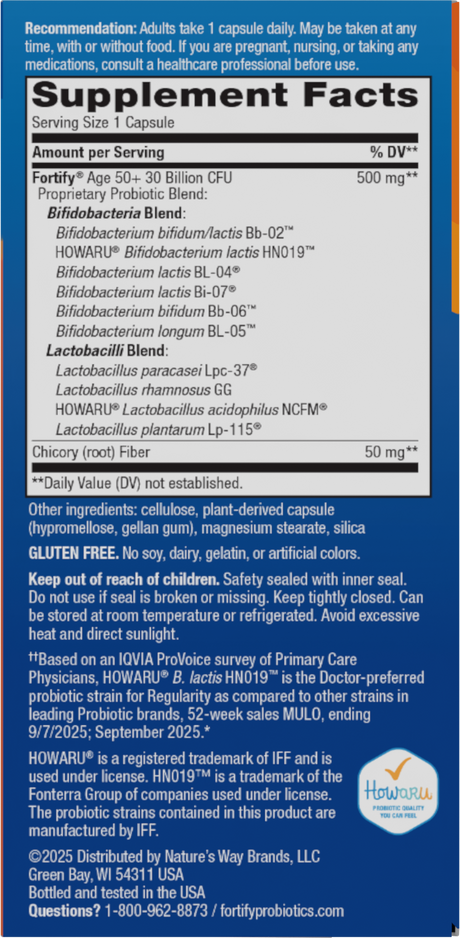 <{%360IMAGE1_10293%}>Nature's Way® | Fortify Daily Pre+Probiotic Adults 50+ - right side of pack