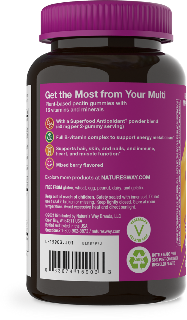 <{%360IMAGE2_15903%}>Nature's Way® | Alive! Women's Gummy Multivitamin - left side of pack