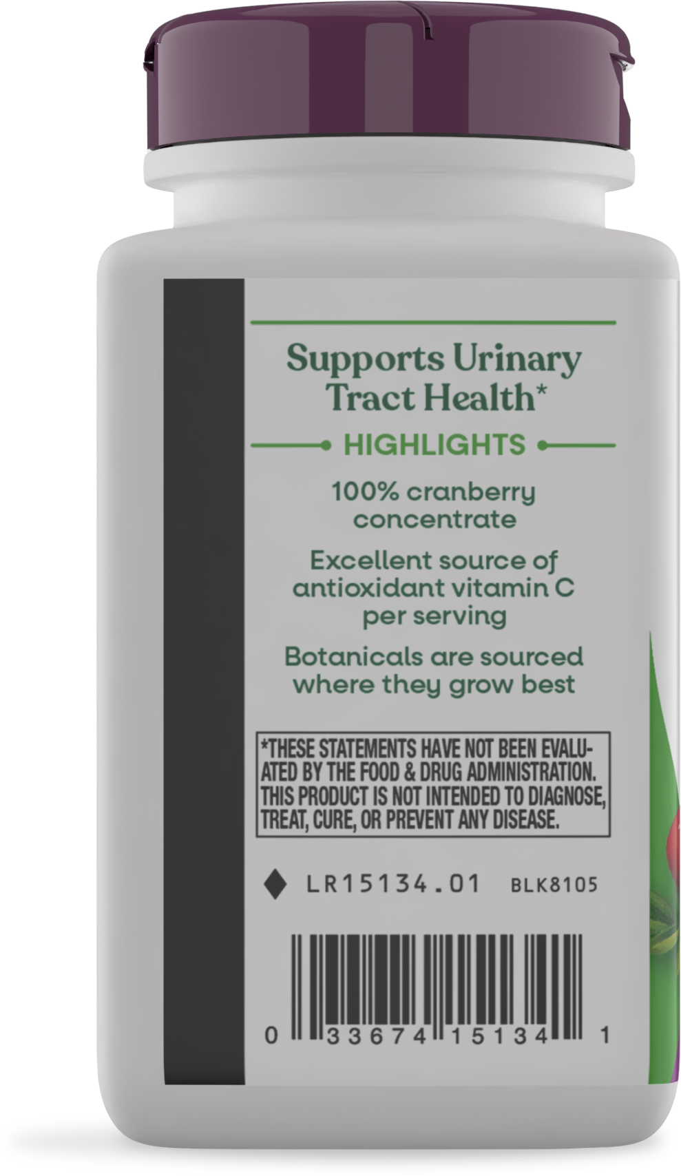 <{%360IMAGE6_15134%}>Nature's Way® | Cranberry Premium Blend - left side of pack