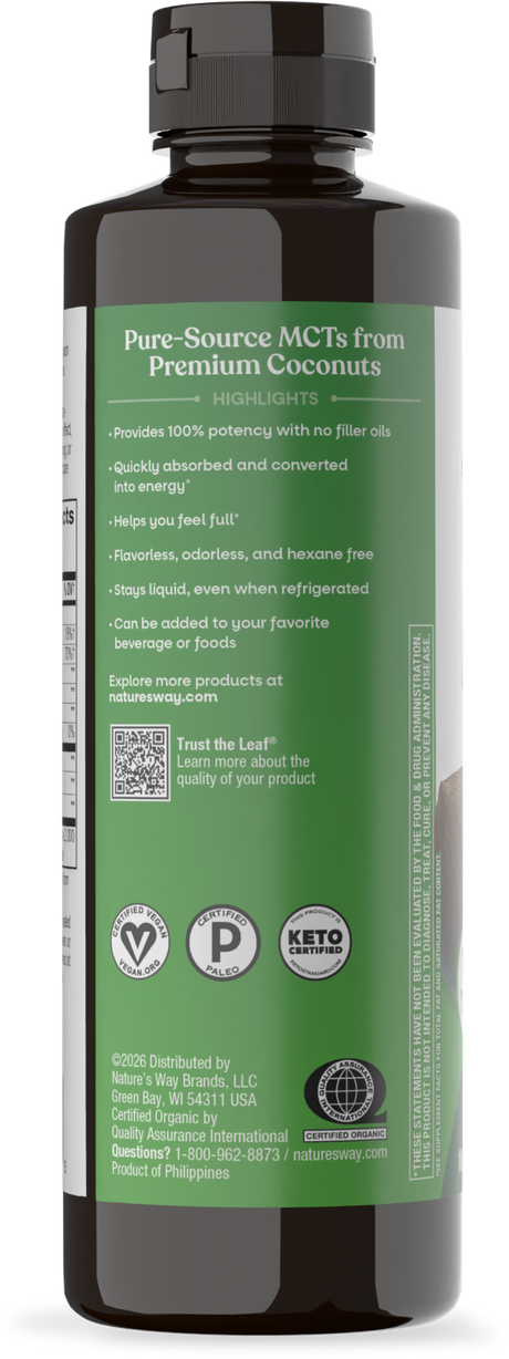 <{%360IMAGE5_10895%}>Nature's Way® | Organic MCT Oil - left side of pack
