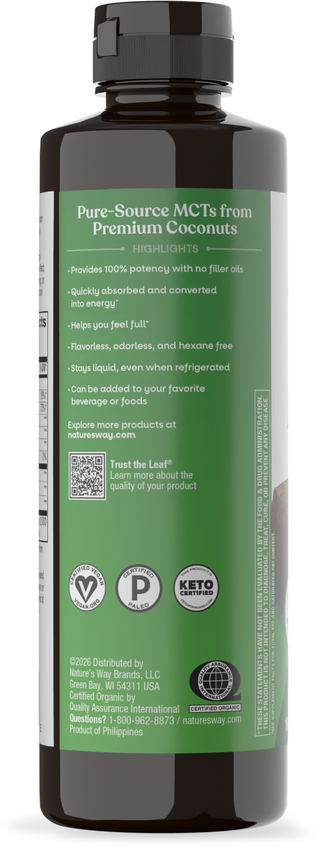 <{%360IMAGE5_10895%}>Nature's Way® | Organic MCT Oil - left side of pack