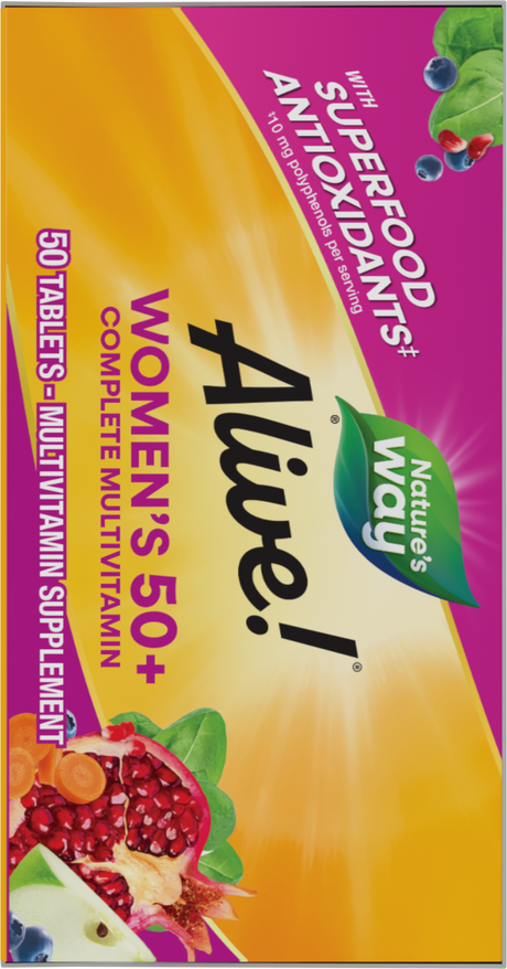 <{%360IMAGE6_13662%}>Nature's Way® | Alive! Women's 50+ Complete Multivitamin - left side of pack