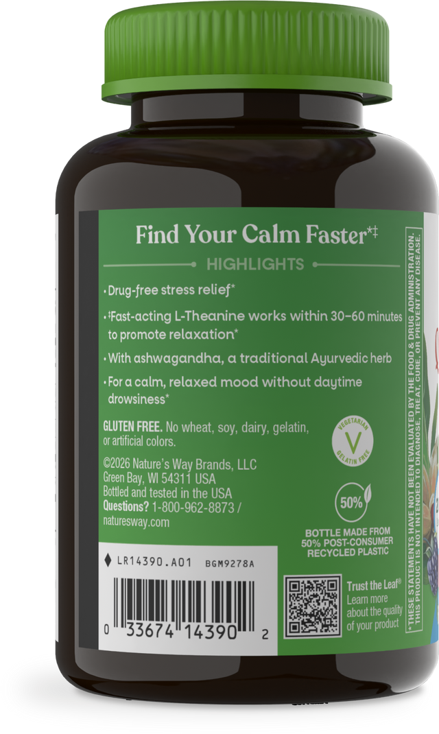 <{%360IMAGE2_14390%}>Nature's Way® | Quick Calm Gummy - left side of pack