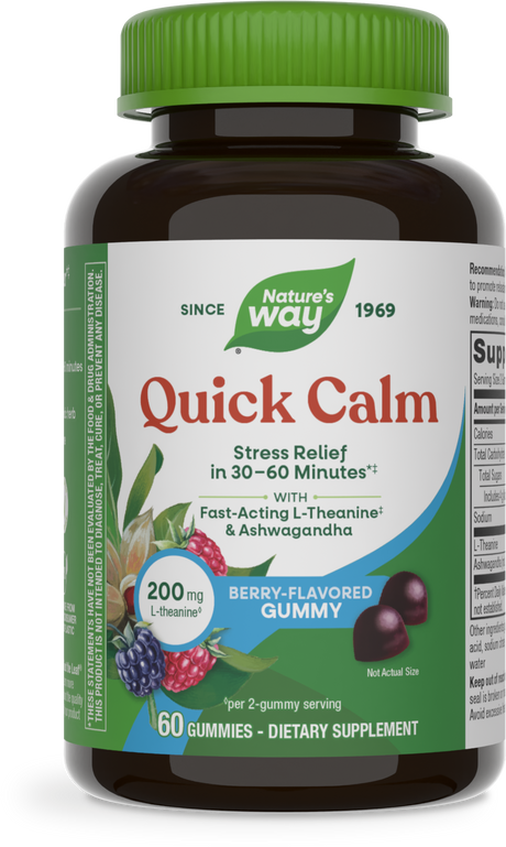 <{%PRIMARY_14390%}>Nature's Way® | Quick Calm Gummy, 60 gummies, Mixed Berry