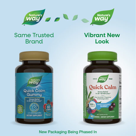 <{%MAIN1_14390%}>Nature's Way® | Quick Calm Gummy - package updates old to new