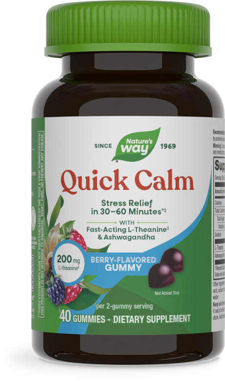<{%PRIMARY_14632%}>Nature's Way® | Quick Calm Gummy, 40 gummies, Mixed Berry