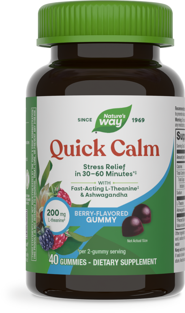<{%PRIMARY_14632%}>Nature's Way® | Quick Calm Gummy, 40 gummies, Mixed Berry