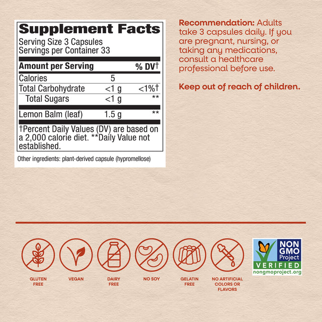 <{%MAIN4_14650%}>Nature's Way® | Melissa-Lemon Balm Leaf
