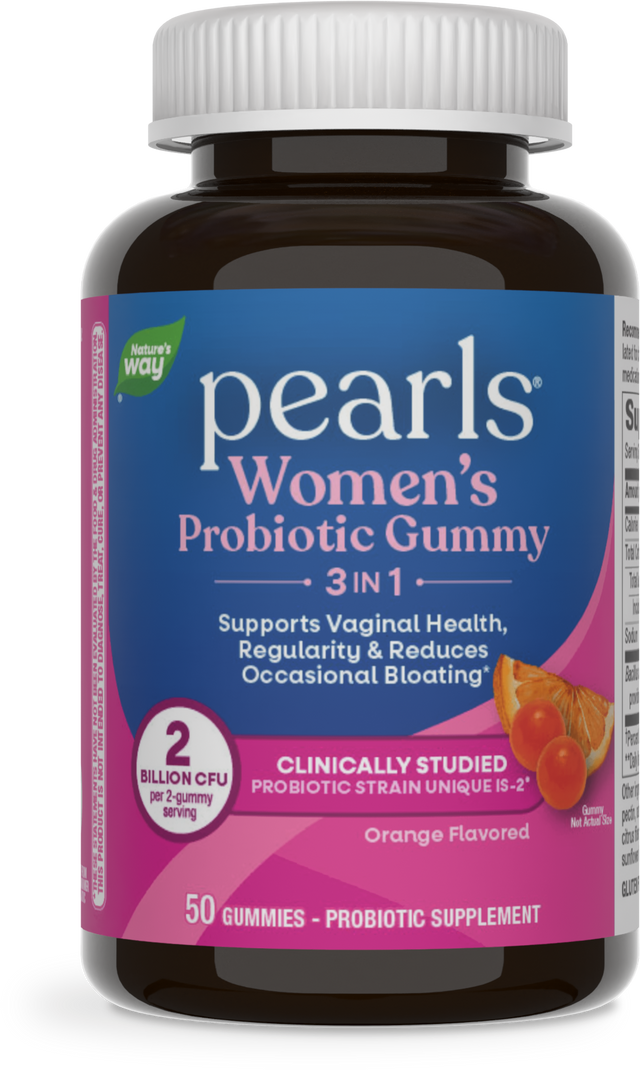 <{%PRIMARY_14719%}>Nature's Way® | Pearls Women's Probiotic Gummy 3-in-1, 50 gummies, Orange