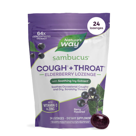 <{%MAIN7_16284%}>Nature's Way® | Sambucus Cough◊ + Throat* Elderberry Lozenge