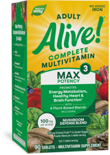 <{%PRIMARY_14931%}>Nature's Way® | Alive! Max3 Potency Adult Complete Multivitamin-No Added Iron, 90 tablets
