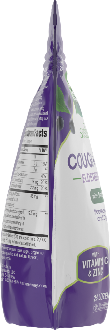 <{%360IMAGE2_16284%}>Nature's Way® | Sambucus Cough◊ + Throat* Elderberry Lozenge - right side of pack