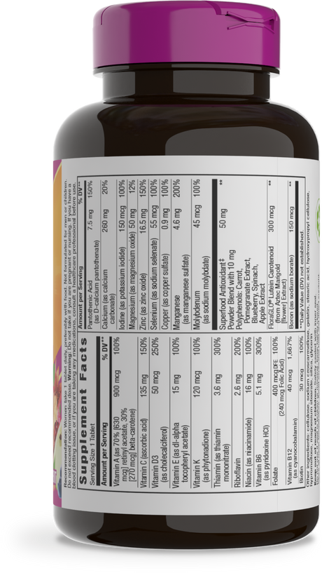 <{%MAIN2_13901%}>Nature's Way® | Alive! Women's 50+ Complete Multivitamin - right side of pack