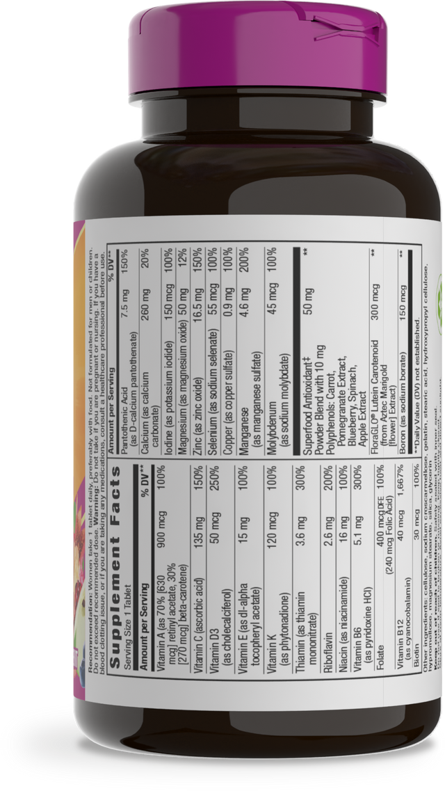 <{%MAIN2_13901%}>Nature's Way® | Alive! Women's 50+ Complete Multivitamin - right side of pack