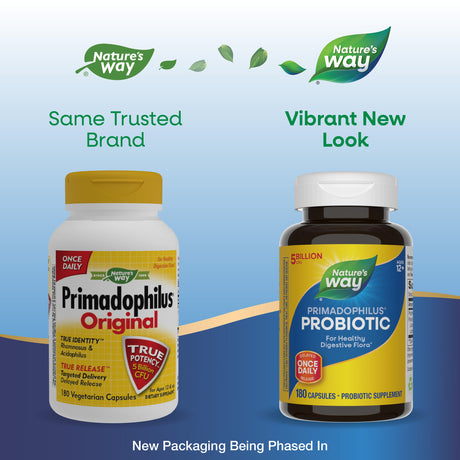 <{%MAIN1_6850%}>Nature's Way® | Primadophilus Probiotic - package updates old to new