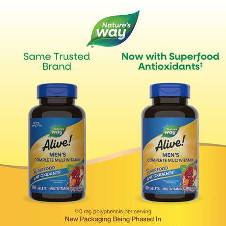 <{%MAIN1_13716%}>Nature's Way® | Alive! Men's Complete Multivitamin - package updates old to new